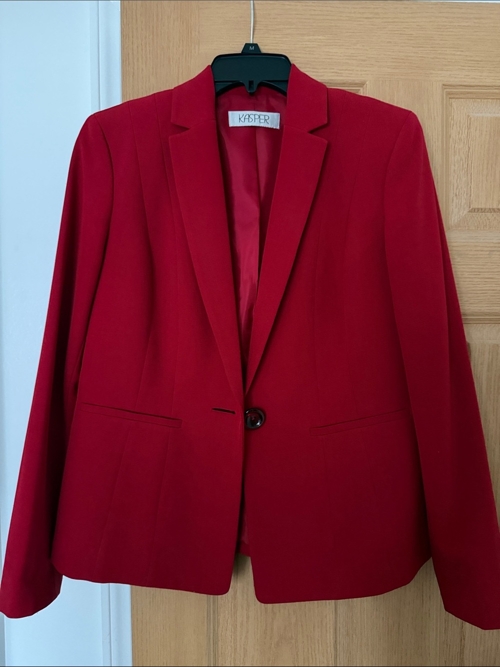 Kasper Red Single-Button Women's Blazer